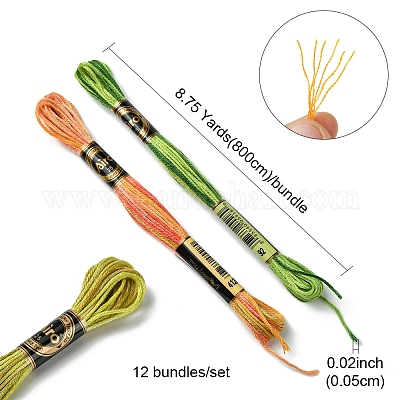 6-слойная полиэфирная нить для вышивания OCOR-FZ0001-01A-1