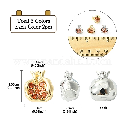 4 шт. 2 цвета латунные подвески с микропаве и кубическим цирконием KK-YW0002-76-1
