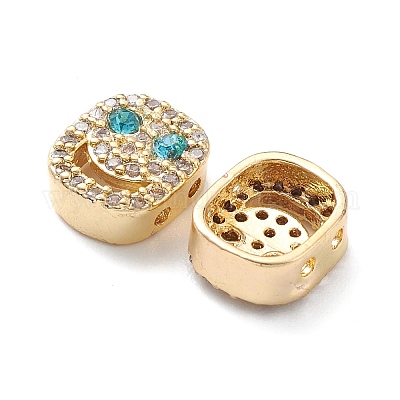 Латунные микро проложить кубического циркония бусы KK-M241-01Q-1
