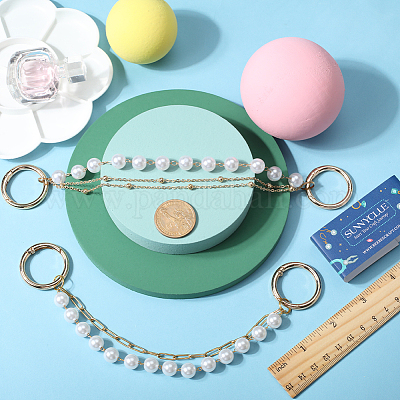 2 шт. 2 стиля цепочки для обуви из искусственного жемчуга и сплава FIND-SC0004-66-1