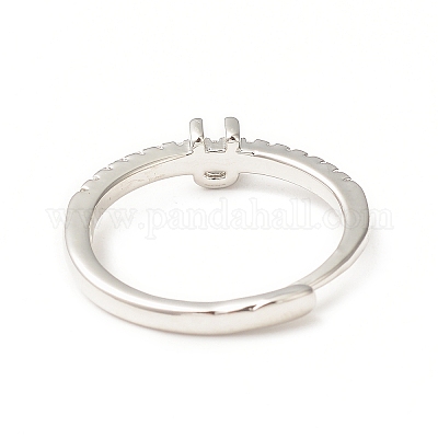 Прозрачное регулируемое кольцо с буквой из прозрачного циркония RJEW-C052-01P-U-1