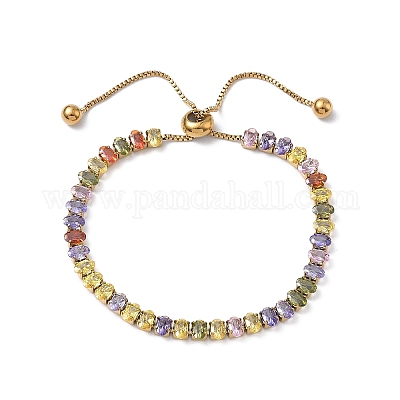 Теннисные браслеты из нержавеющей стали 304 с паве из кубических цирконий BJEW-G754-03G-05-1