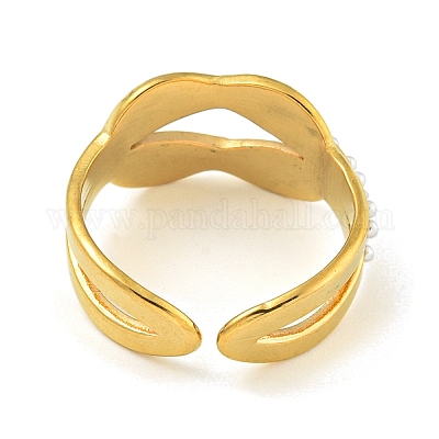 Ионное покрытие (ip) 304 нержавеющая сталь манжета открытые кольца RJEW-K283-05G-1