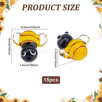 15шт ручной работы бусины лэмпворк LAMP-ME0001-02-1