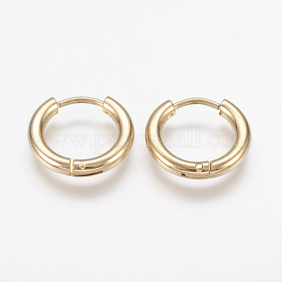 Серьги-кольца из нержавеющей стали 304 X-EJEW-P138-02-15mm-G-1