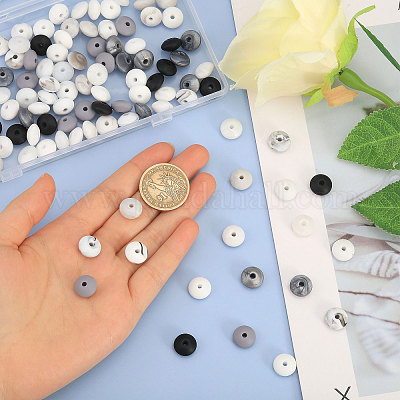 144 шт. 9 стильных рондельных бусины из пищевого экологически чистого силикона для счетов SIL-CA0003-16-1