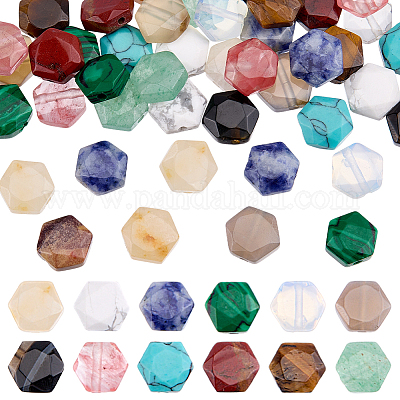 48 шт. 12 стили бусин из смешанных драгоценных камней G-DR0001-01-1