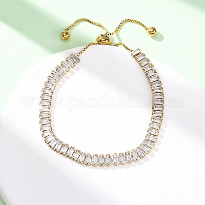 Теннисные браслеты из нержавеющей стали 304 с прозрачными кубическими циркониями BJEW-G754-03G-01-1