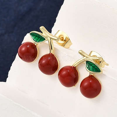 Серьги-гвоздики из латуни EJEW-G430-06A-G-1