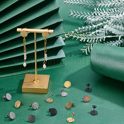 32 шт. 4 цвета фурнитура для сережек-гвоздиков из нержавеющей стали 304 STAS-UN0023-65-1