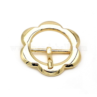 Boucles de sangle réglables en métal avec fleur&nbsp;PW-WG54B74-01-1