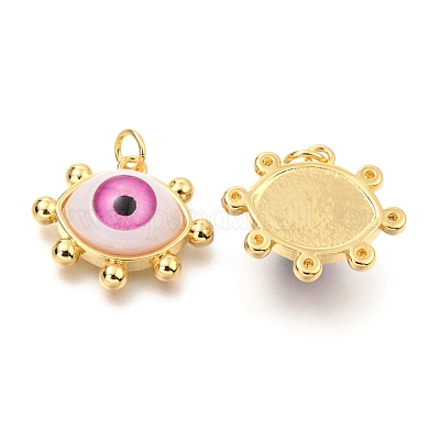 Латунные подвески из акрила ZIRC-J024-01G-01-1