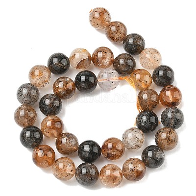 Нити натуральных алмазных бусин херкимер G-Z115-C01-12mm-1