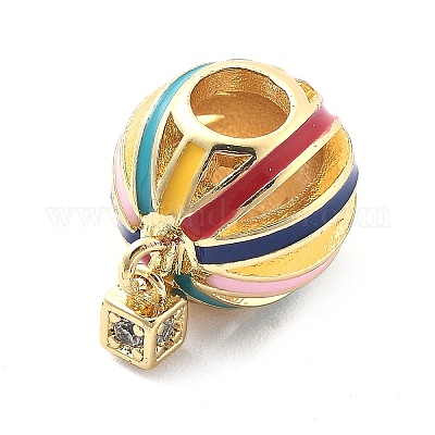 Реечное покрытие латунь микро паве кубический цирконий европейские подвески с подвесками KK-Q017-17G-1