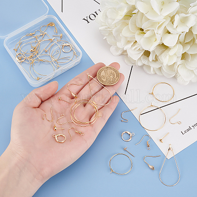48шт. 12 комплекта фурнитуры для самостоятельного изготовления сережек из латуни DIY-PH0006-12-1