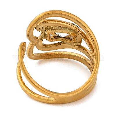 Кольцо-солитер из нержавеющей стали 304 со стразами RJEW-Q822-14G-1