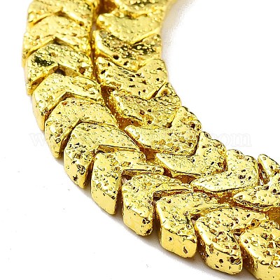 Гальванические бусины из натуральной лавы G-H303-A02-G-1