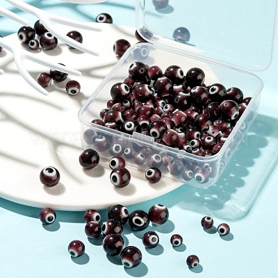 3 нить 3 стилей ручной работы сглаз лэмпворк круглые бусы LAMP-LS0001-12C-1