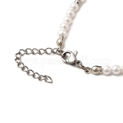 Браслеты с подвесками-крестиками из нержавеющей стали 304 BJEW-JB12298-1