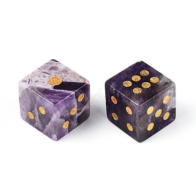 Кубические игральные кости из натурального аметиста T144-07G-1