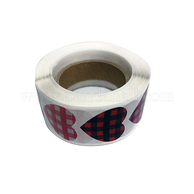 Сердце с бумажными наклейками в шотландскую клетку HEAR-PW0001-174-1