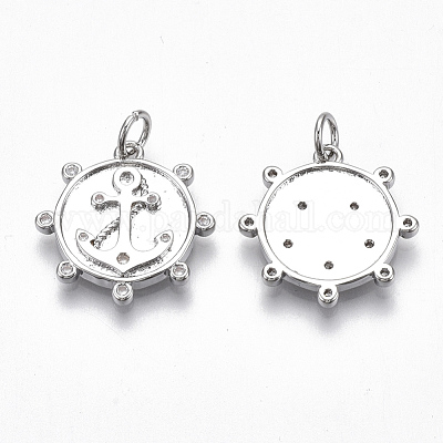 Латунные микропаве прозрачные подвески с фианитом KK-S356-020P-NF-1