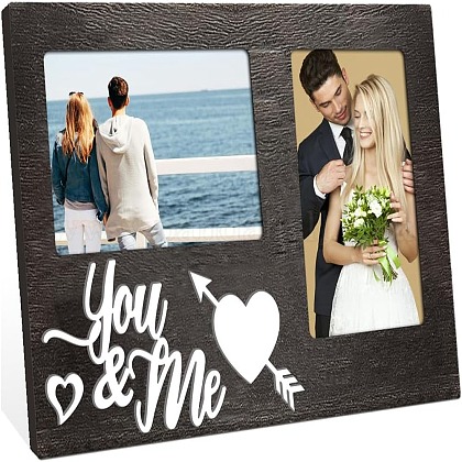 MDF ダブルフォトフレーム ディスプレイフォトフレーム 単語付きの