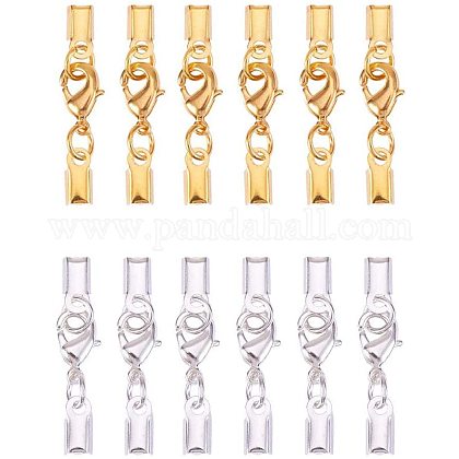 Brass&Alloy Clip Ends With Lobster Claw Clasps KK-PH0034-23-1