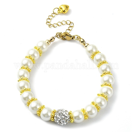 Bracelets de perles d'imitation de verre pour femmes BJEW-JB10034-01-1