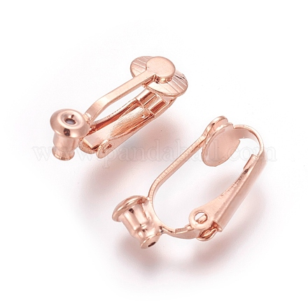 Brass Clip-on Earring Converters Findings KK-L175-02RG-1