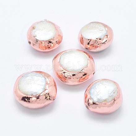 Perlas naturales abalorios de agua dulce cultivadas PEAR-G005-03RG-1