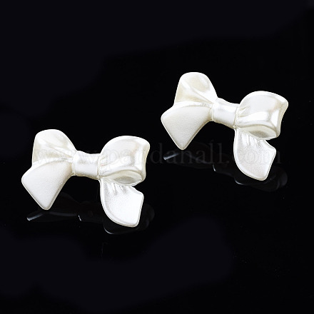 Spray Painted CCB Plastic Bowknot Stud Earring Findings CCB-Q091-07A-1