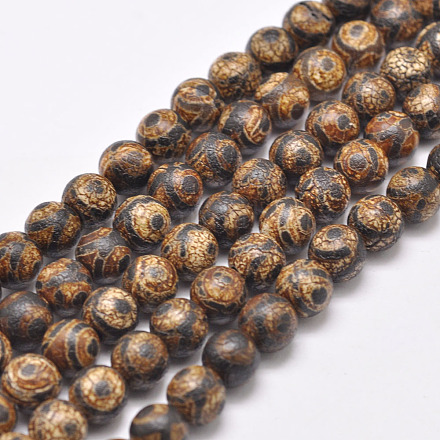 Brins de perles dzi à 3 œil de style tibétain X-G-P229-A-03-8mm-1