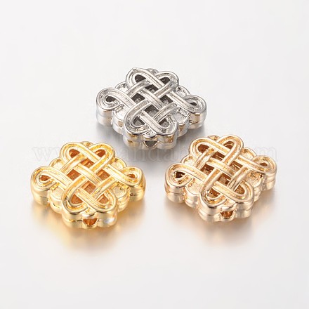 Chinese Knot Brass Beads KK-O096-15-1
