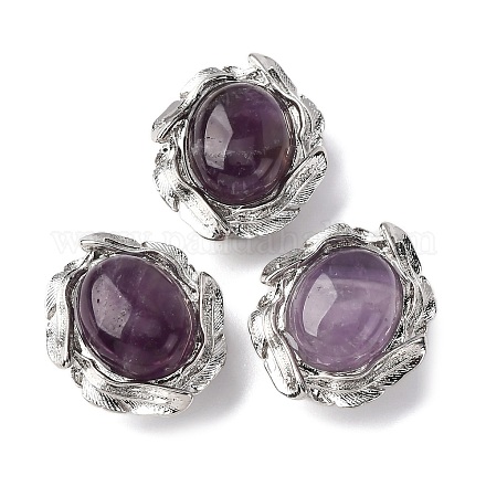 Натуральные аметистовые овальные многорядные звенья G-G207-02P-08-1