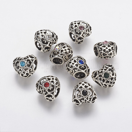 Tibetan Style Alloy Rhinestone European Beads PALLOY-F202-38-1