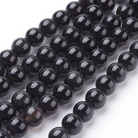 Natürlichen Obsidian Perlen Stränge G-L476-13-1