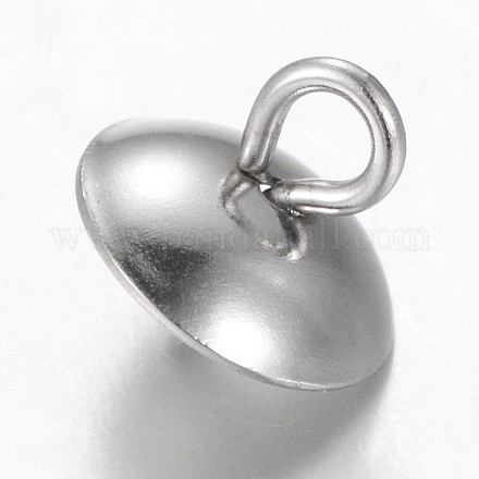 304 ciondolo a forma di spilla con perle a forma di tazza in acciaio inossidabile X-STAS-L143-01-1