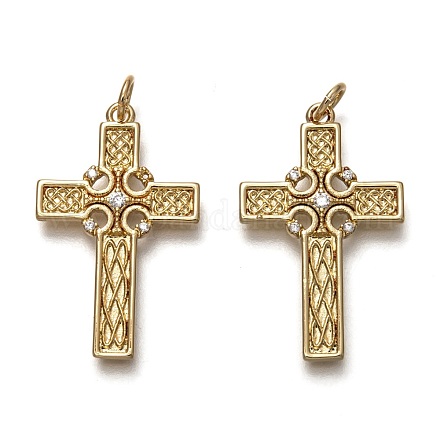 Латунные микропаве прозрачные подвески с фианитом ZIRC-L098-033G-1