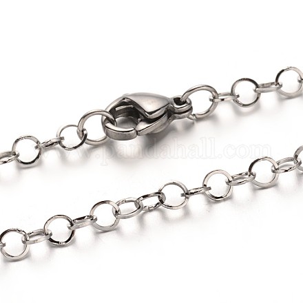 304 Stainless Steel Cable Chain Necklaces NJEW-N0046-02P-1