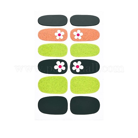 Autocollants de décalque d'ongle de couverture complète de série de fleurs MRMJ-T109-WSZ494-1