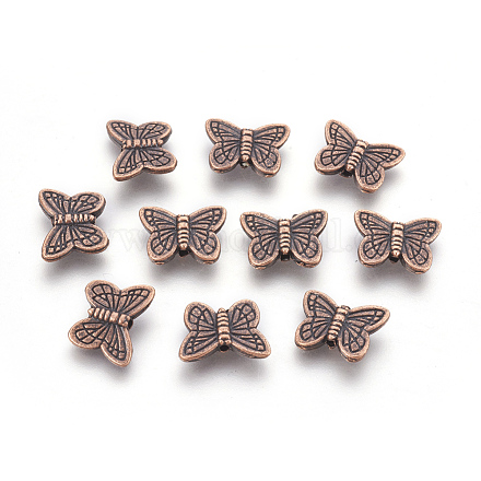 Estilo tibetano abalorios mariposa de aleación TIBEB-7531-R-FF-1