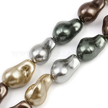 Гальванические стеклянные бусины GLAA-H039-07I-1