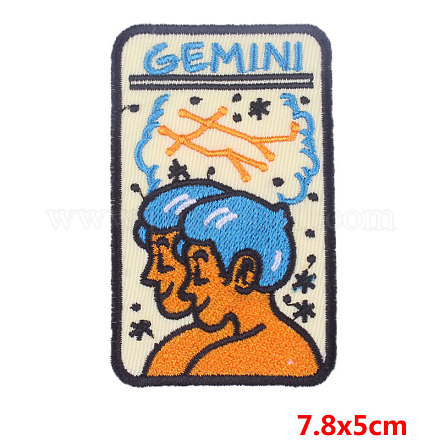 Rectangle with Constellation Computerized Embroidery Cloth Iron on/Sew on Patches PATC-PW0002-14B-1