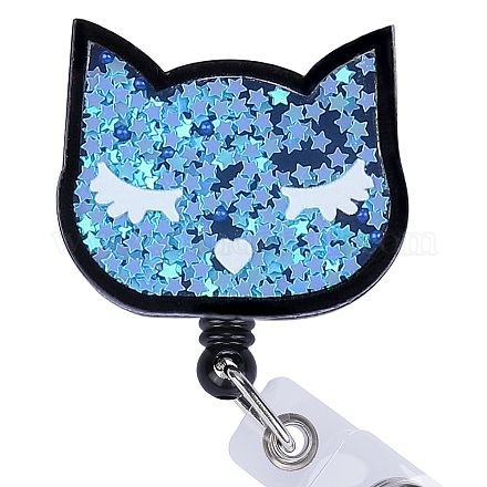 Катушка для значков из акрила и АБС-пластика с эффектом зыбучих песков и блесток AJEW-SZ0002-45B-1