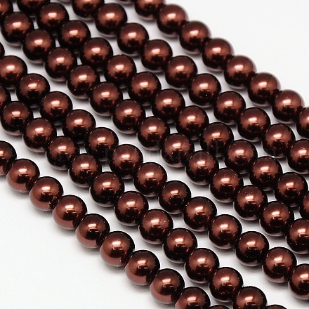Eco-Friendly Dyed  Glass Pearl Round Beads Strands HY-A002-8mm-RB039-1