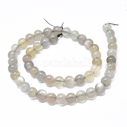 Brins de perles de pierre de lune grise naturelle G-F632-24-05-1