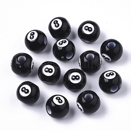 Pandahall 100pcs perles acryliques peintes à la bombe SACR-TA0001-18-1