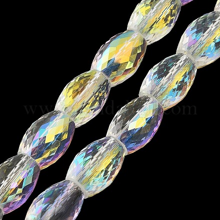 Transparent Electroplate Glass Beads Strands EGLA-I017-01-AB01-1