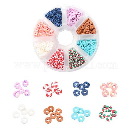 1280pcs 8 couleurs perles d'argile polymère faites à la main CLAY-YW0001-15D-1